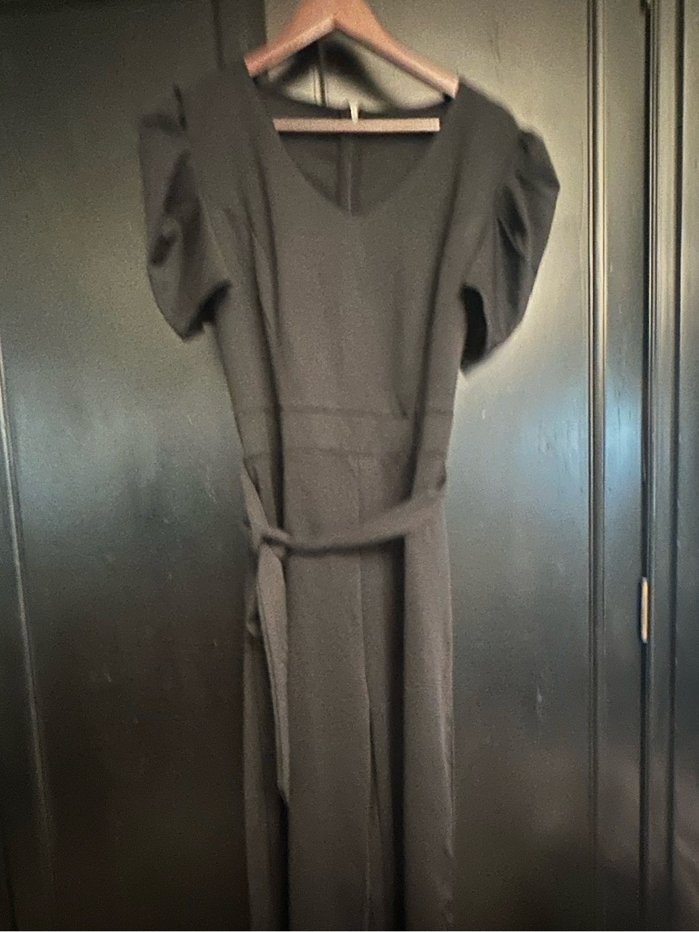 Blencot  Black Jumpsuit with Puff Sleeves